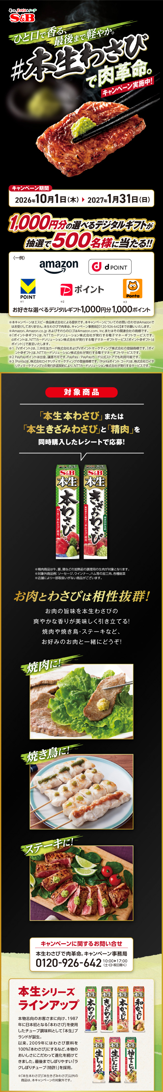 本生わさびで肉革命。キャンペーン